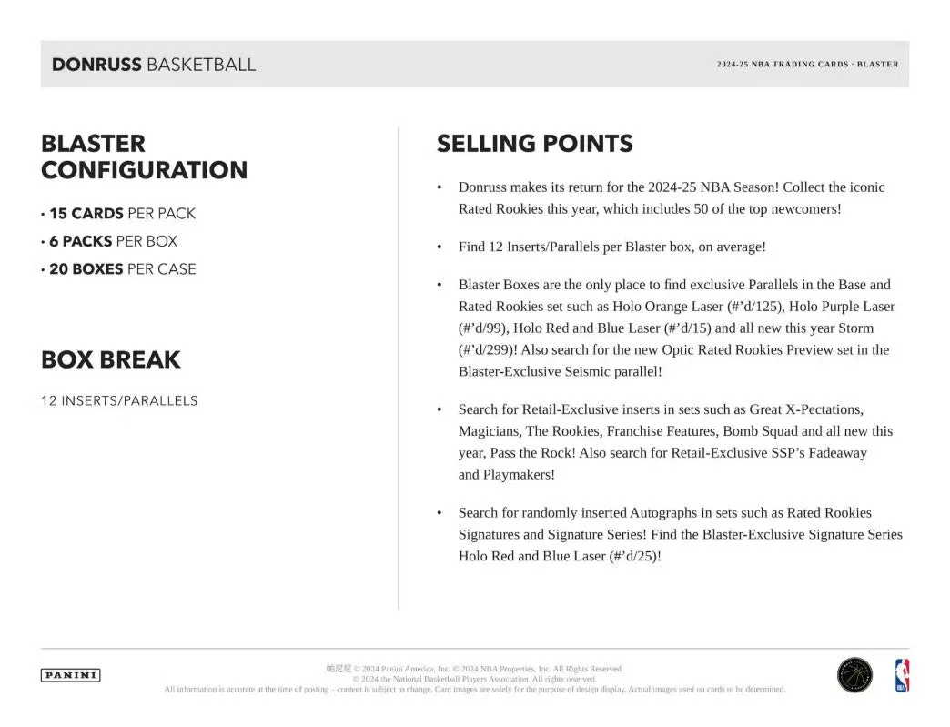 2024-25 Panini Donruss Basketball 6-Pack Blaster Pack