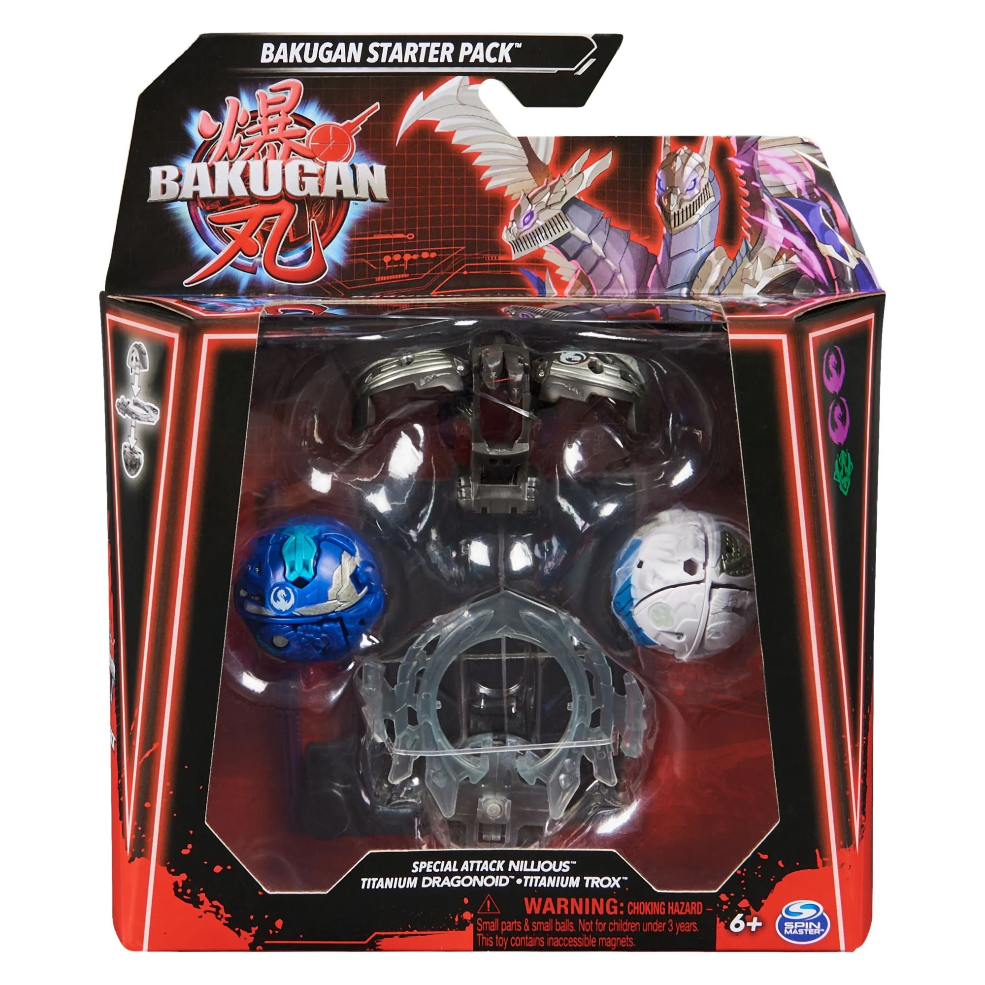 Bakugan 3.0 Starter Pack Special Attack Nillious Titanium Dragonoid Titanium Trox