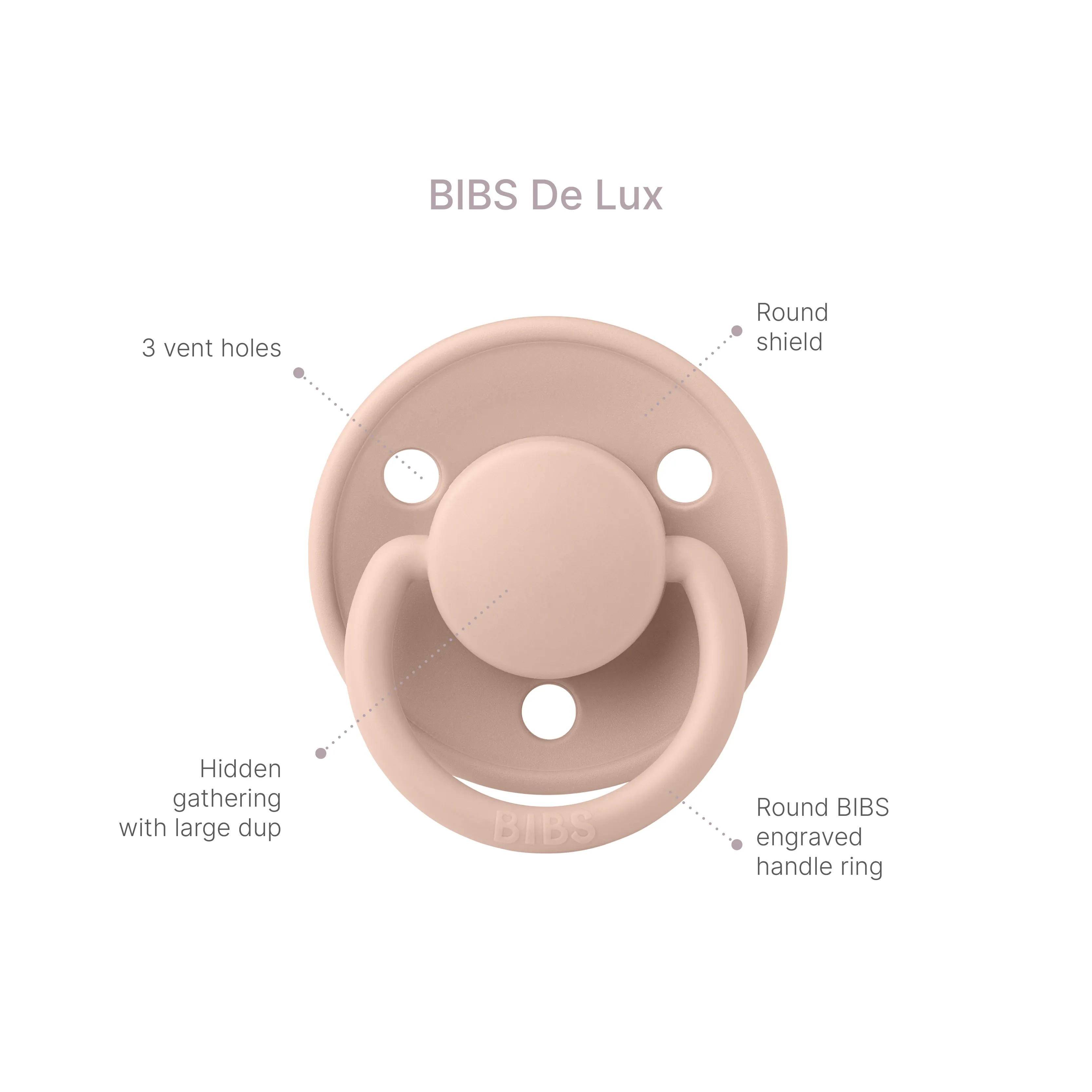 BIBS Pacifier Duo De Lux | Silicone | Ivory/Blush