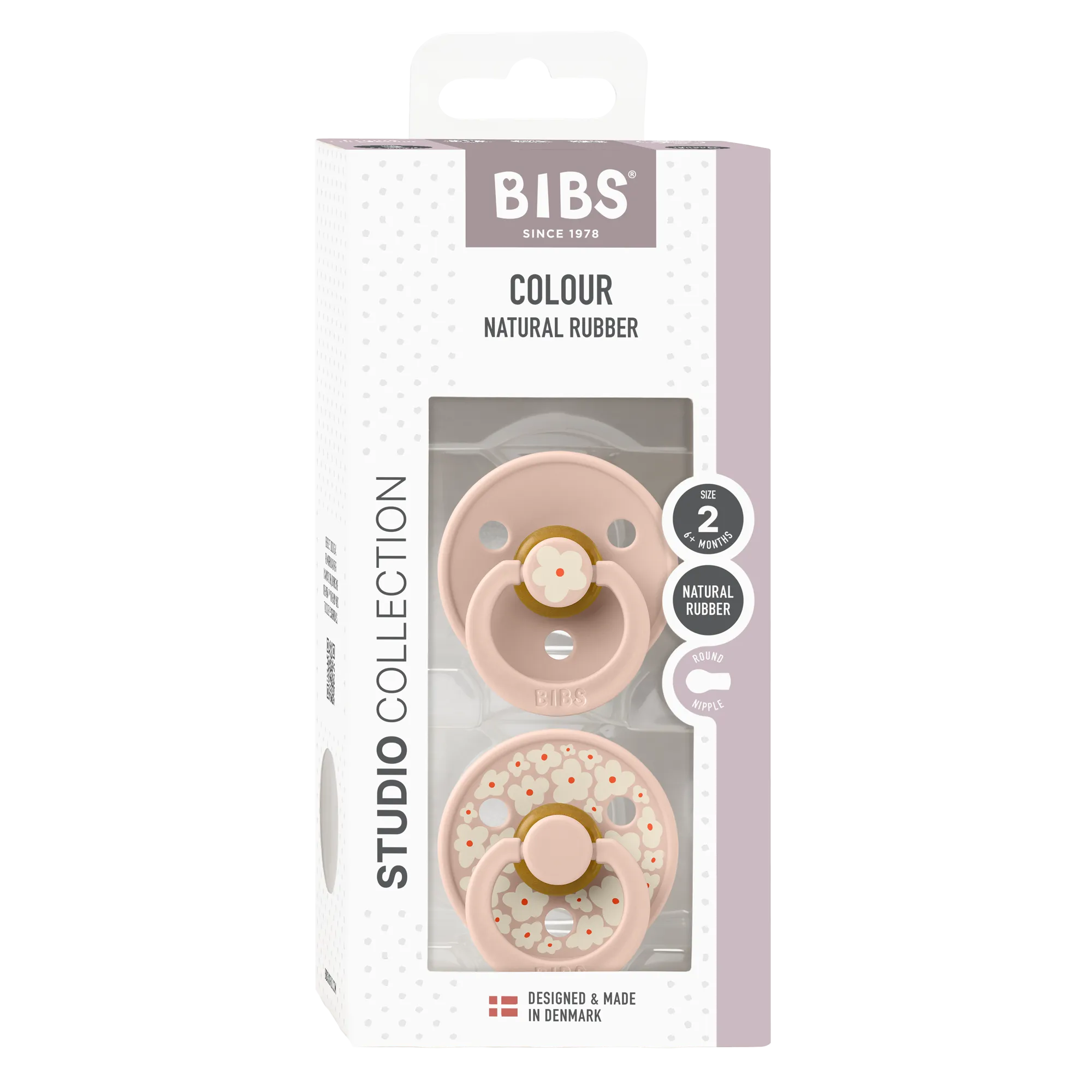 BIBS Pacifier Duo - Studio Colour | Jasmine Blush Mix