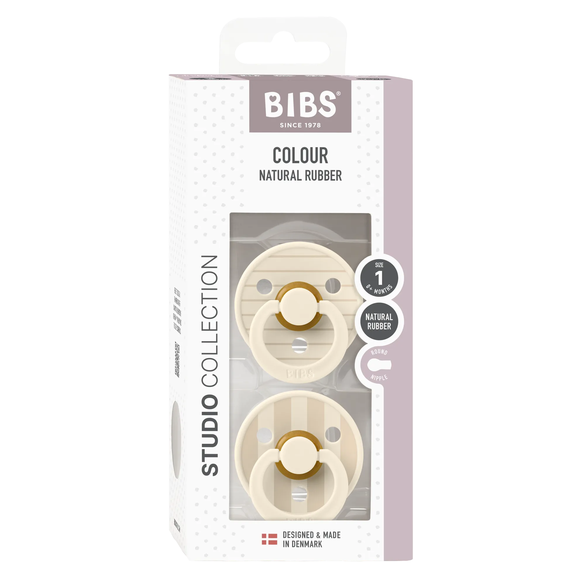 BIBS Pacifier Duo - Studio Colour | Pin Ivory Vanilla Mix