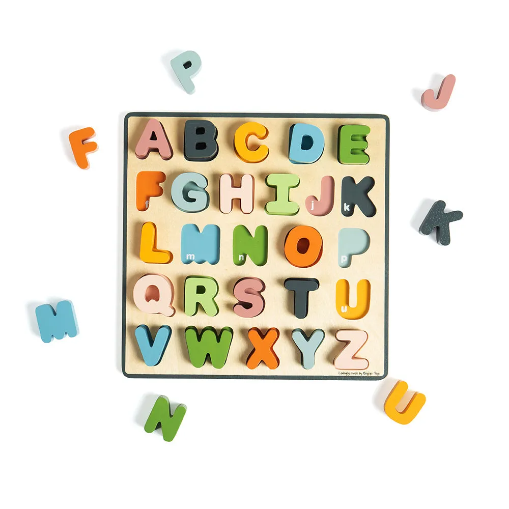Bigjigs Toys Upper Case Wooden ABC Puzzle - Scandi