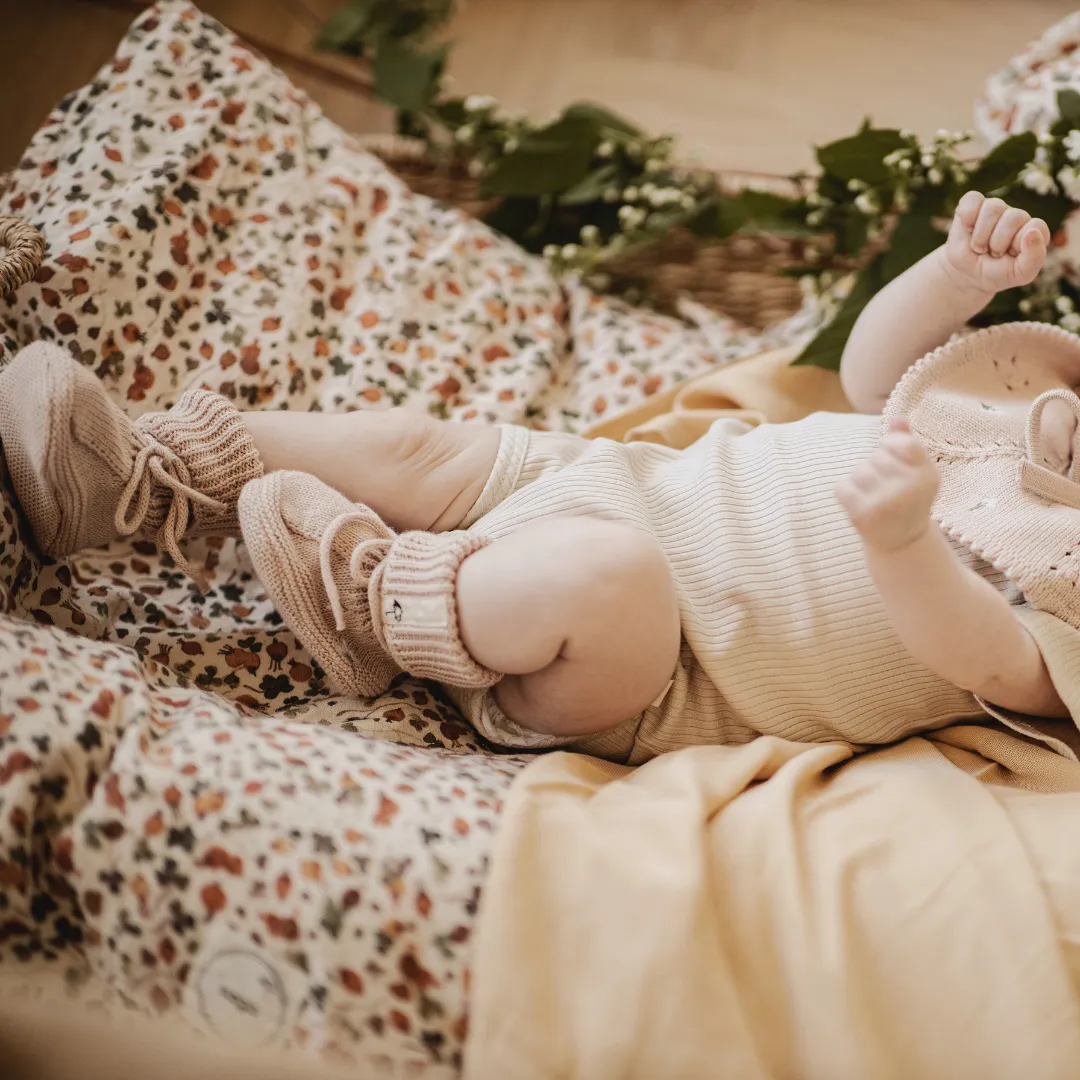 Booties - Althea | Flower on Mellow Rose | 0-4mo