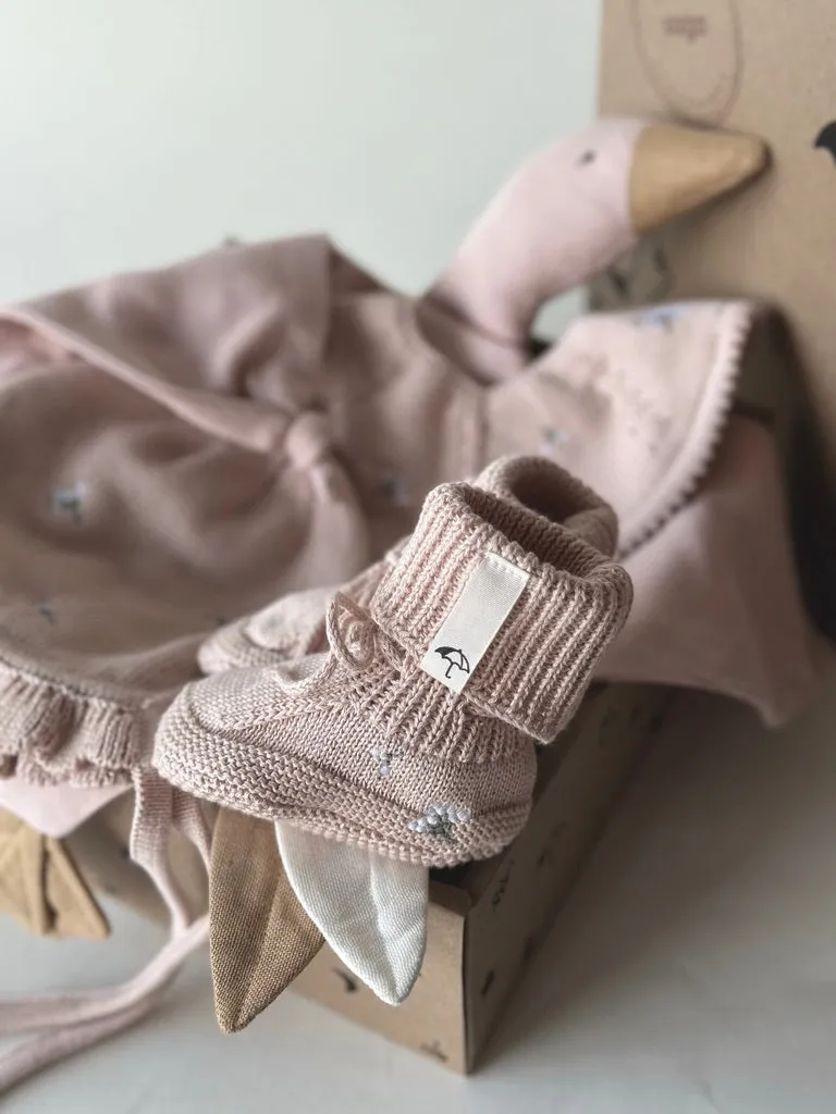 Booties - Althea | Flower on Mellow Rose | 0-4mo