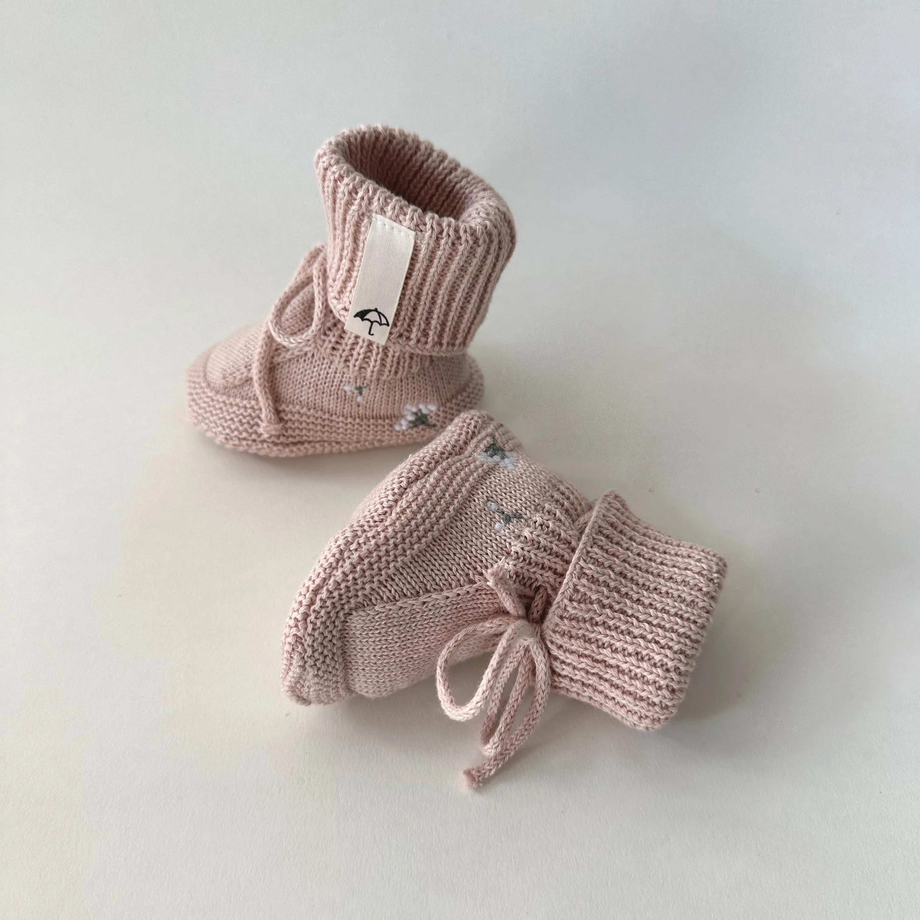 Booties - Althea | Flower on Mellow Rose | 0-4mo