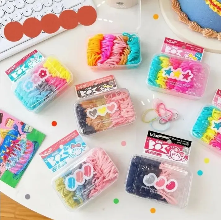 Candy Hairstring Mini Elastics - Macaroon