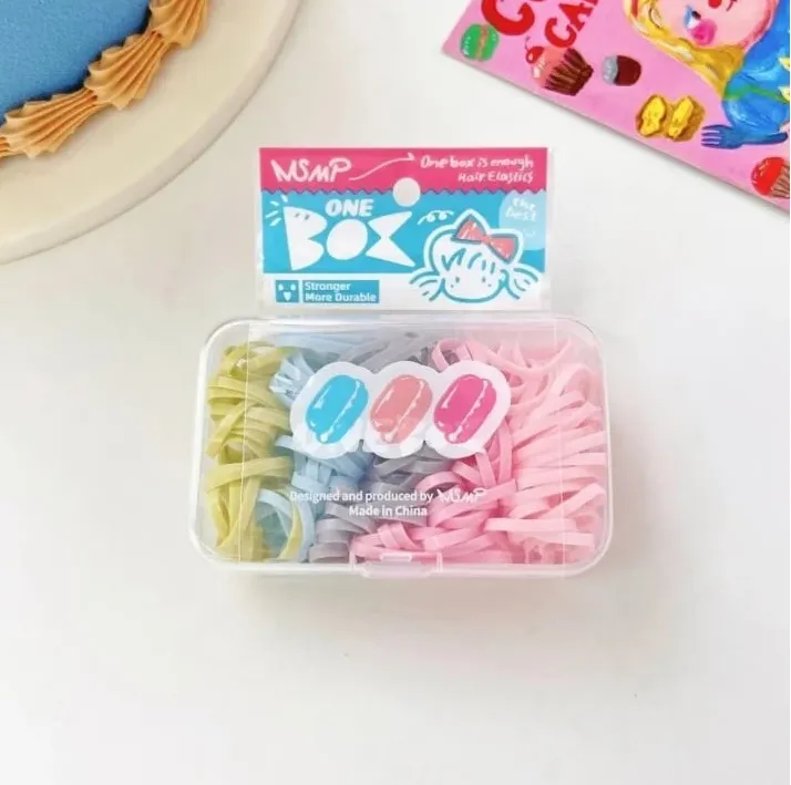 Candy Hairstring Mini Elastics - Macaroon
