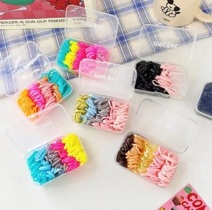 Candy Hairstring Mini Elastics - Macaroon