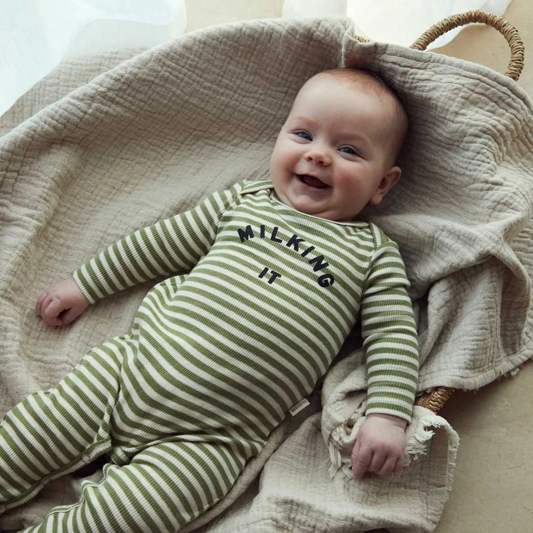 Claude & Co: Milking It Stripe Onesie