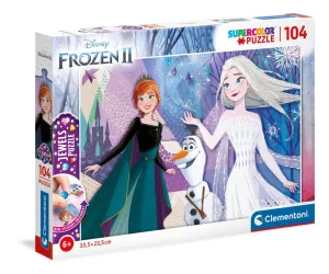 Clementoni 104 Piece SupeRColor Jewels Puzzle Frozen II Winter Castle Anna Olaf Elsa