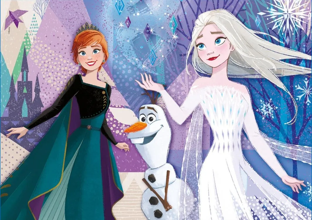 Clementoni 104 Piece SupeRColor Jewels Puzzle Frozen II Winter Castle Anna Olaf Elsa
