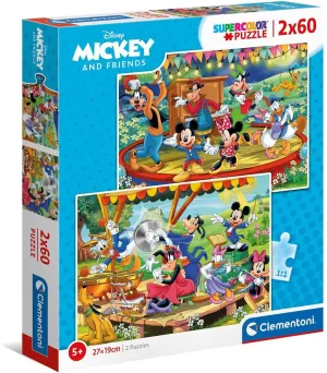 Clementoni 2X 60 Piece SupeRColor Puzzle Disney Mickey And Friends Musical Stage