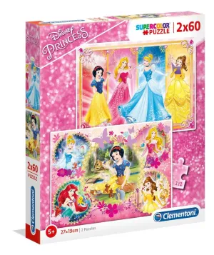 Clementoni 2X 60 Piece SupeRColor Puzzle Disney Princess