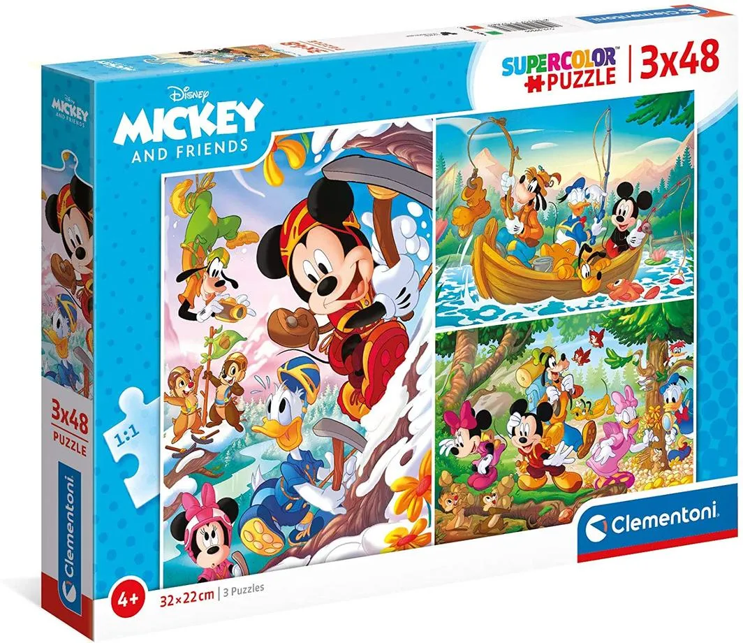 Clementoni 3X 48 Piece SupeRColor Puzzle Disney Mickey And Friends
