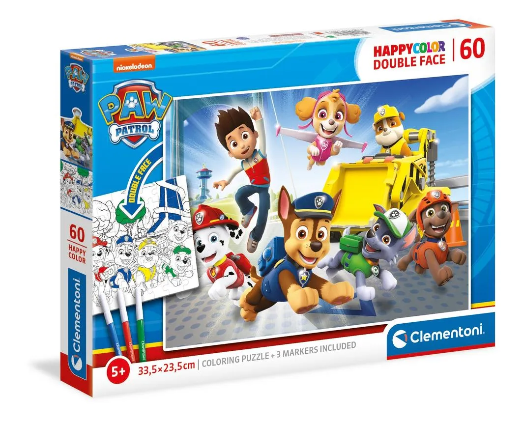 Clementoni 60 Piece SupeRColor Double-Face Puzzle Nickelodeon PAW Patrol Team