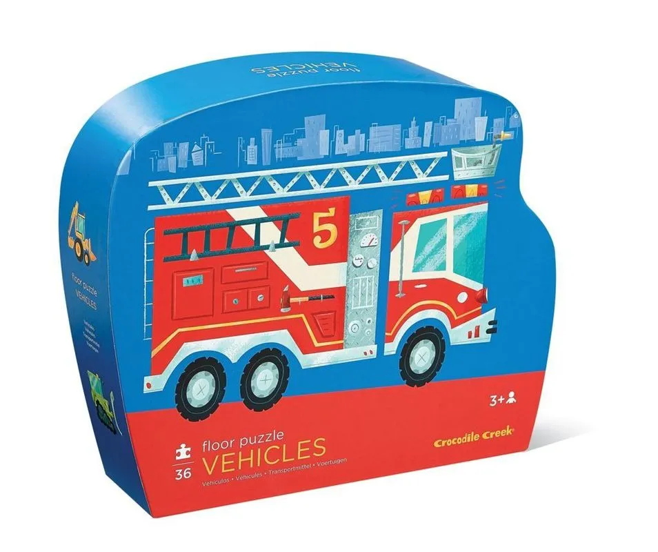 Crocodile Creek 36 Piece Fire Truck Floor Puzzle Vehicles