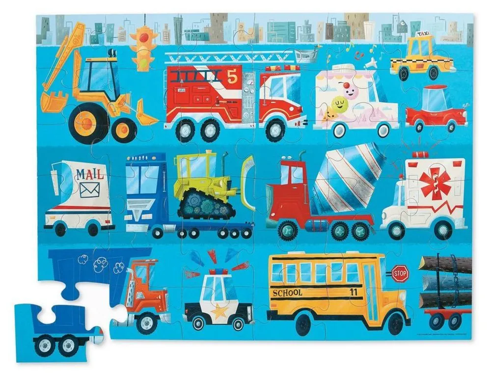Crocodile Creek 36 Piece Fire Truck Floor Puzzle Vehicles