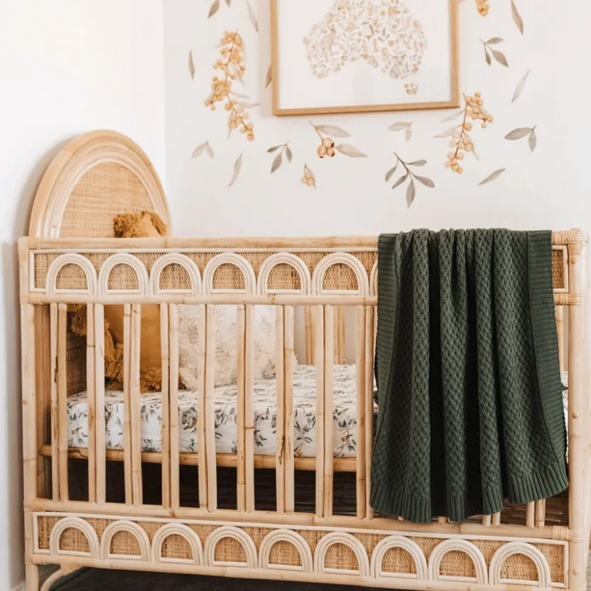 Diamond Knit Baby Blanket | Olive
