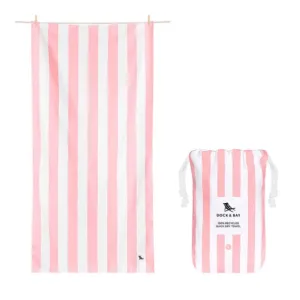 Dock & Bay | Beach Towel Cabana Light | Malibu Pink Large