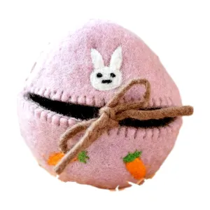 Easter Felt Egg Cover | Pink with Bunny Motif
