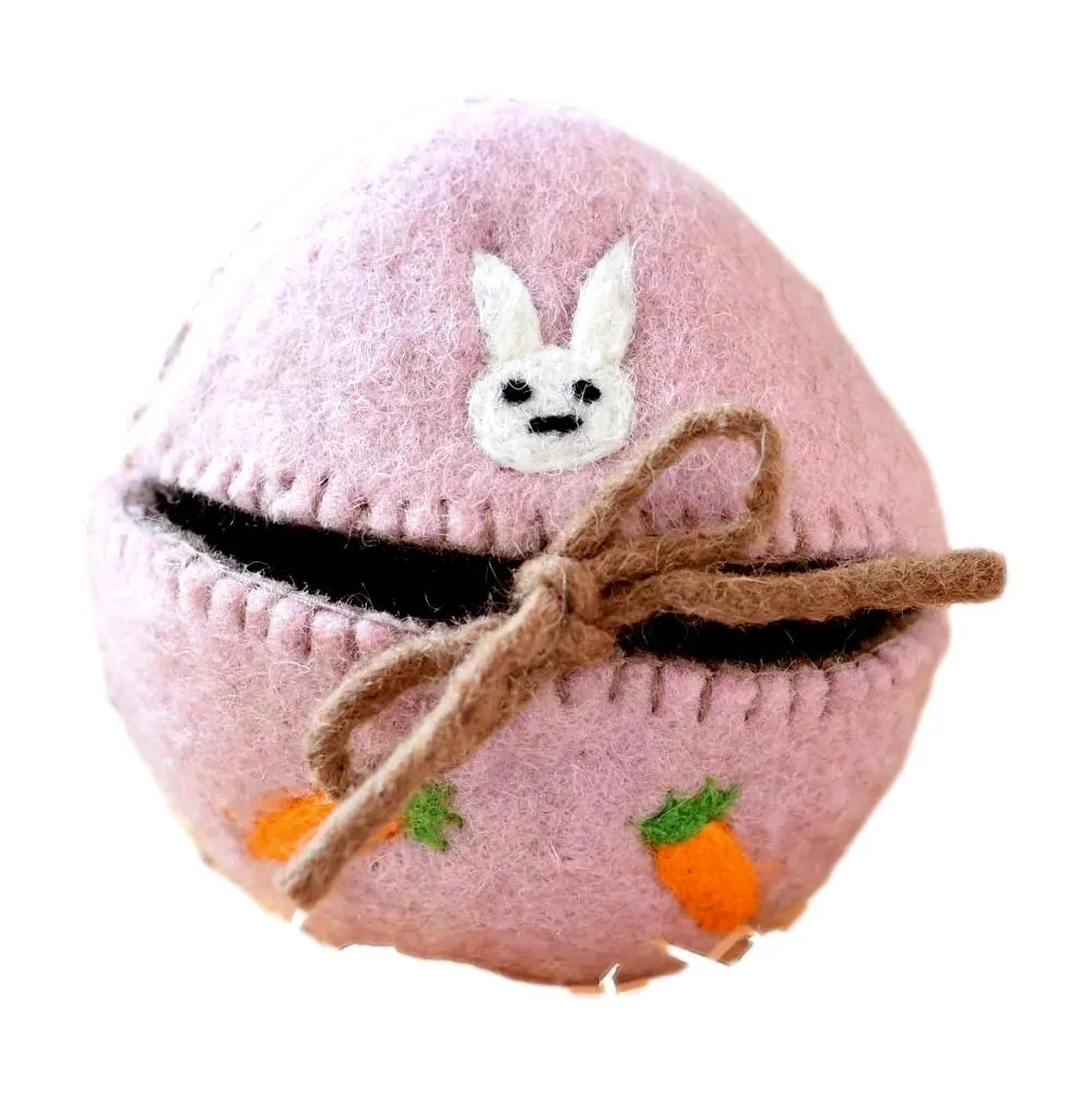 Easter Felt Egg Cover | Pink with Bunny Motif