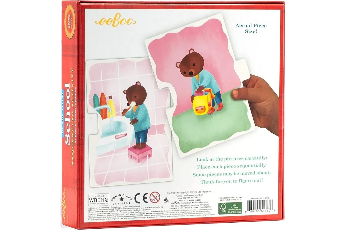 Eeboo Ready To Go Puzzle - School