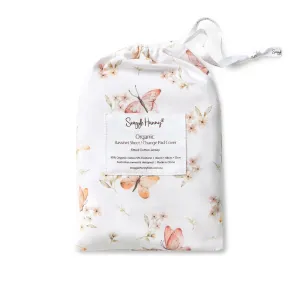 Fitted Bassinet Sheet | Changing Mat Cover | Butterfly