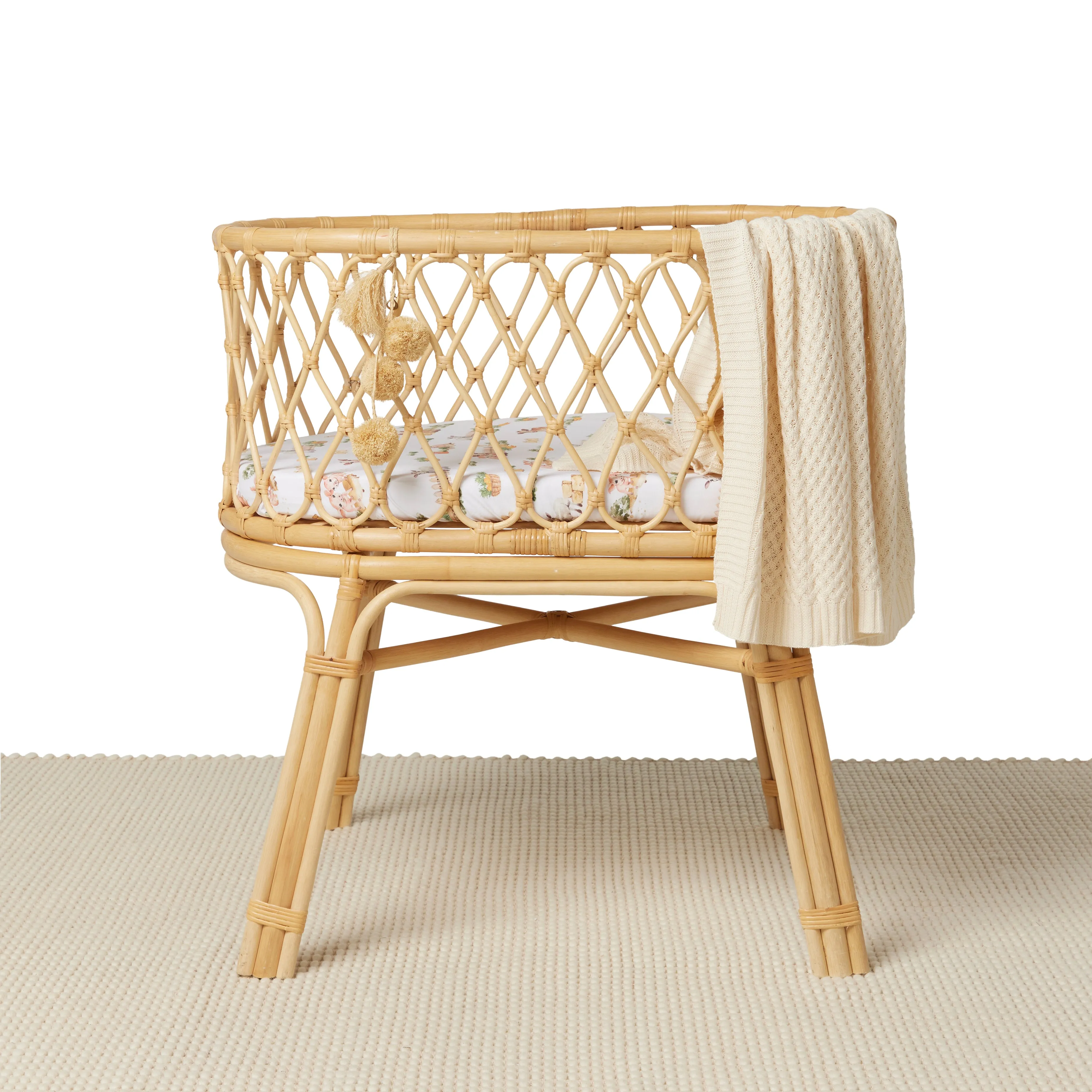 Fitted Bassinet Sheet | Changing Mat Cover | Farm