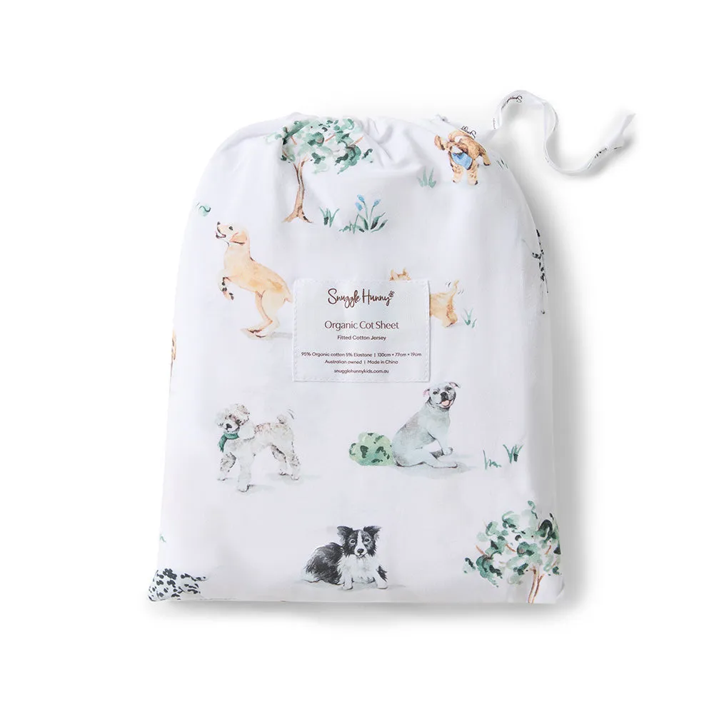 Fitted Cot Sheet | Dog Park