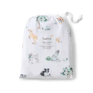 Fitted Cot Sheet | Dog Park