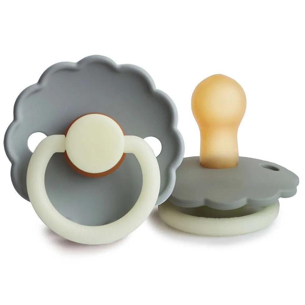 FRIGG Daisy NIGHT Duo Pacifier | French Grey   Portobello