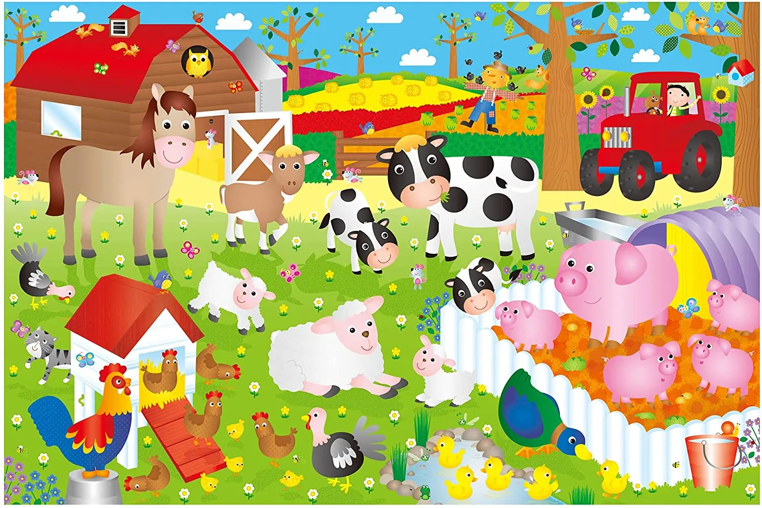 GALT 0857 Giant Floor Puzzles - Farm Wise - Kids Toys