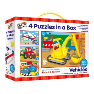 Galt 4 Puzzles in a Box - Vehicles Wise - Kids Toys