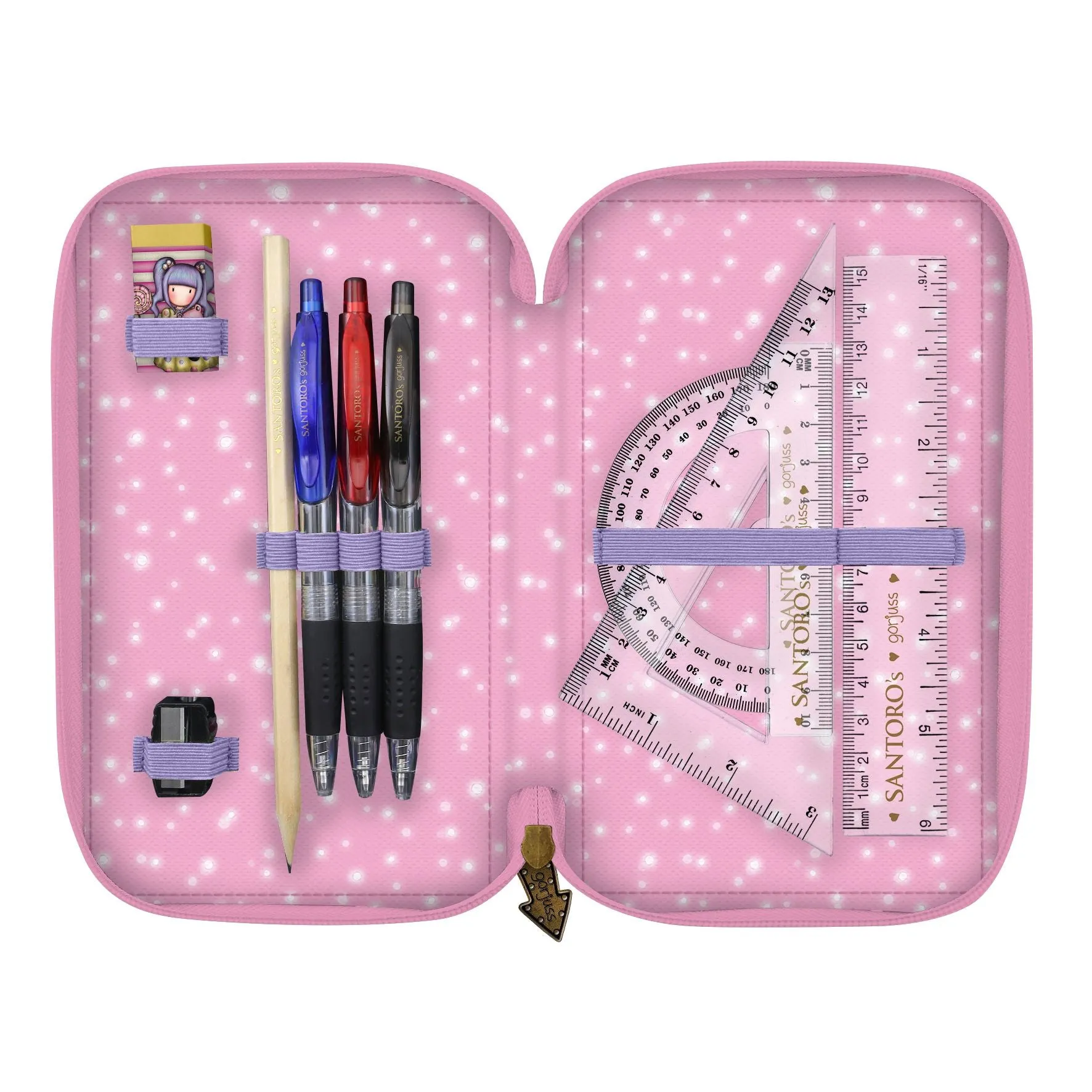 Gorjuss Triple Zip Filled Pencil Case