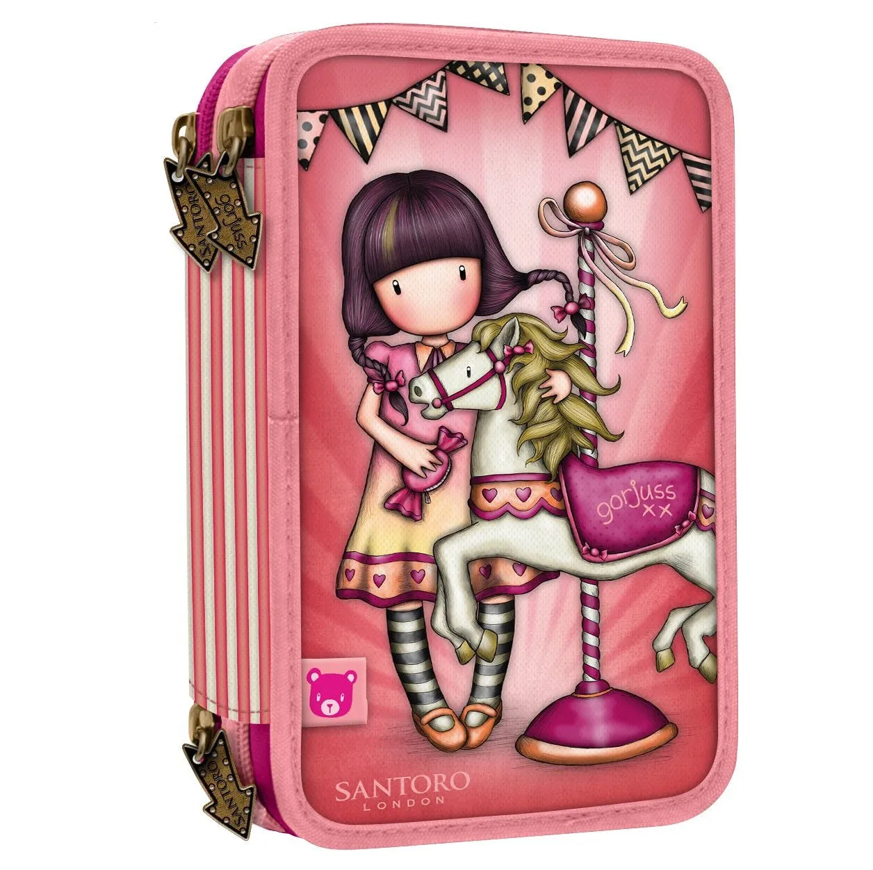 Gorjuss Triple Zip Filled Pencil Case