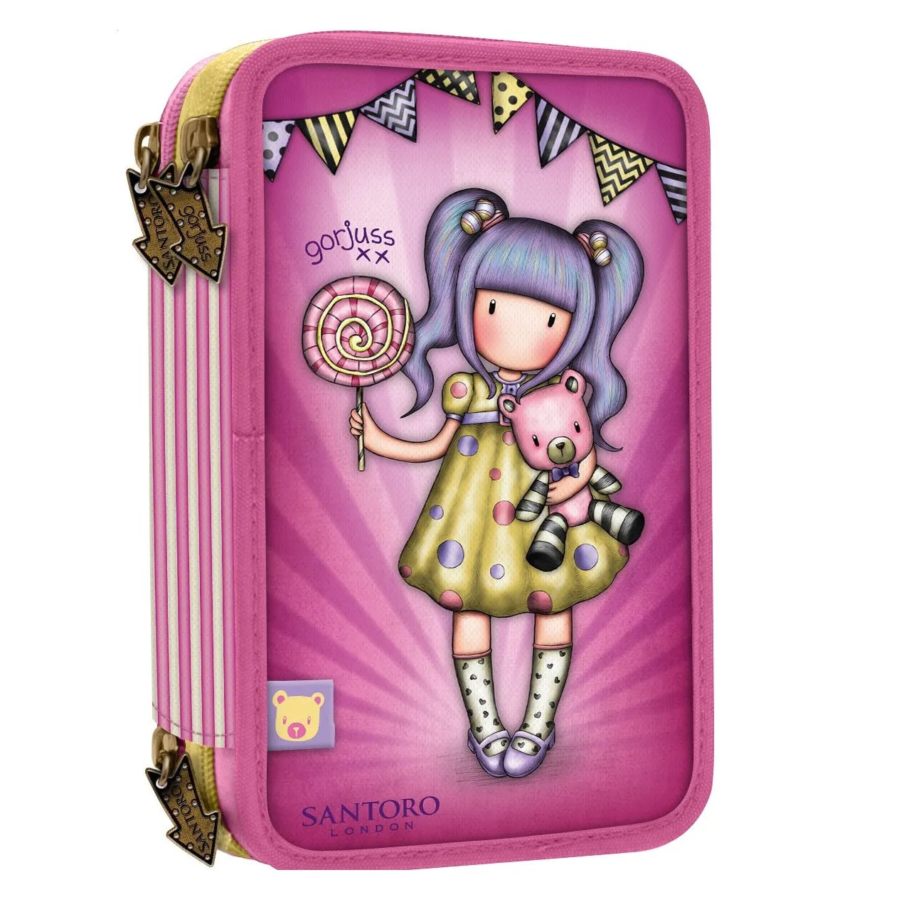 Gorjuss Triple Zip Filled Pencil Case