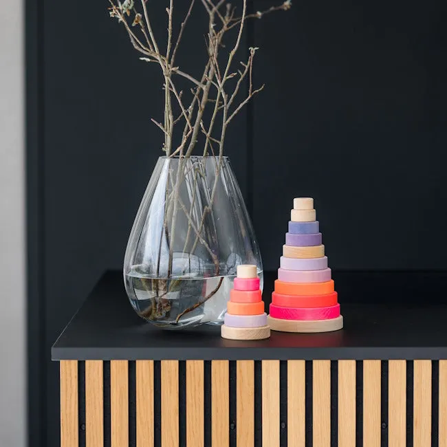 Grimm's | Conical Stacking Tower Neon Pink