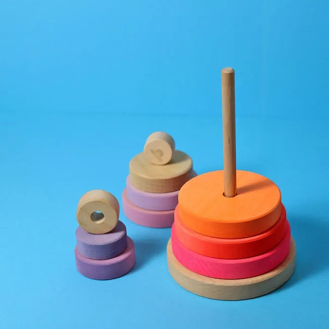 Grimm's | Conical Stacking Tower Neon Pink