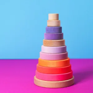 Grimm's | Conical Stacking Tower Neon Pink