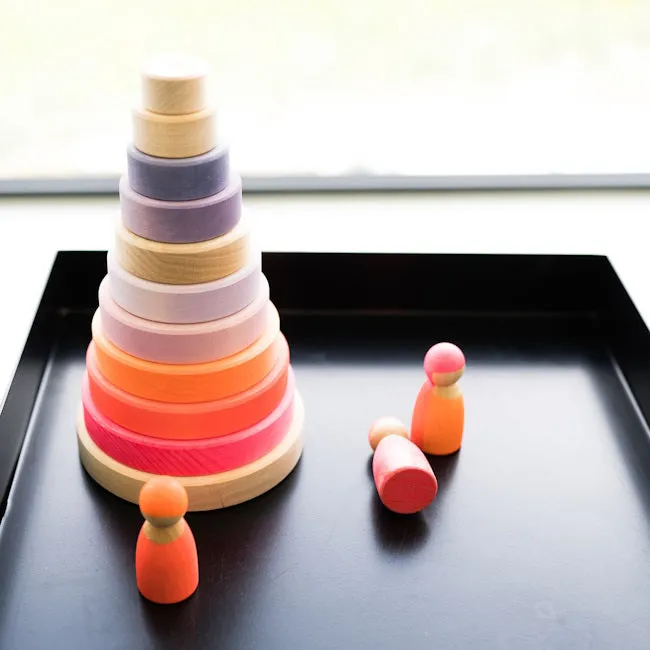 Grimm's | Conical Stacking Tower Neon Pink