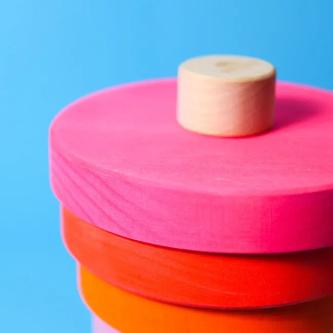 Grimm's | Conical Stacking Tower Neon Pink