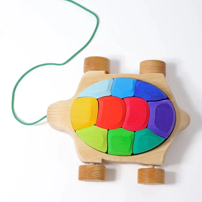 Grimm's | Rainbow Turtle Pull Along