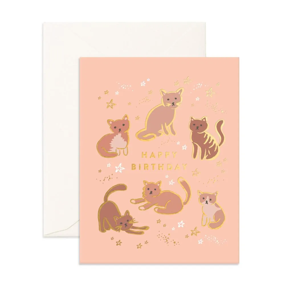 Happy Birthday Cats Greeting Card