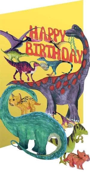Happy Birthday Dinosaurs - Laser Cut Card