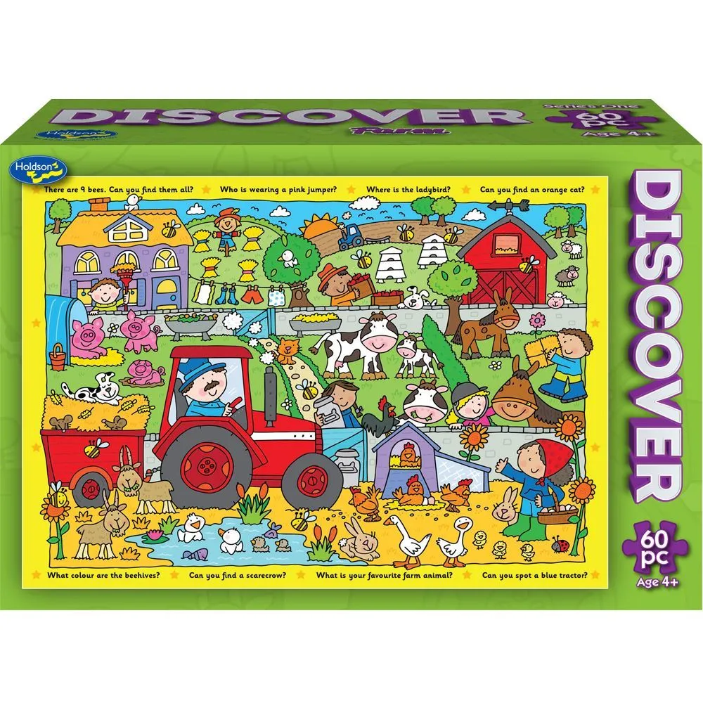 Holdsons Discover Series 1 60 Piece Boxed Puzzle Farm