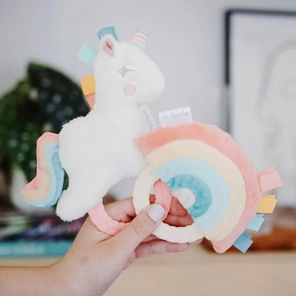 Itzy Ritzy Rattle Pal Plush Rattle With Teether | Rainbow