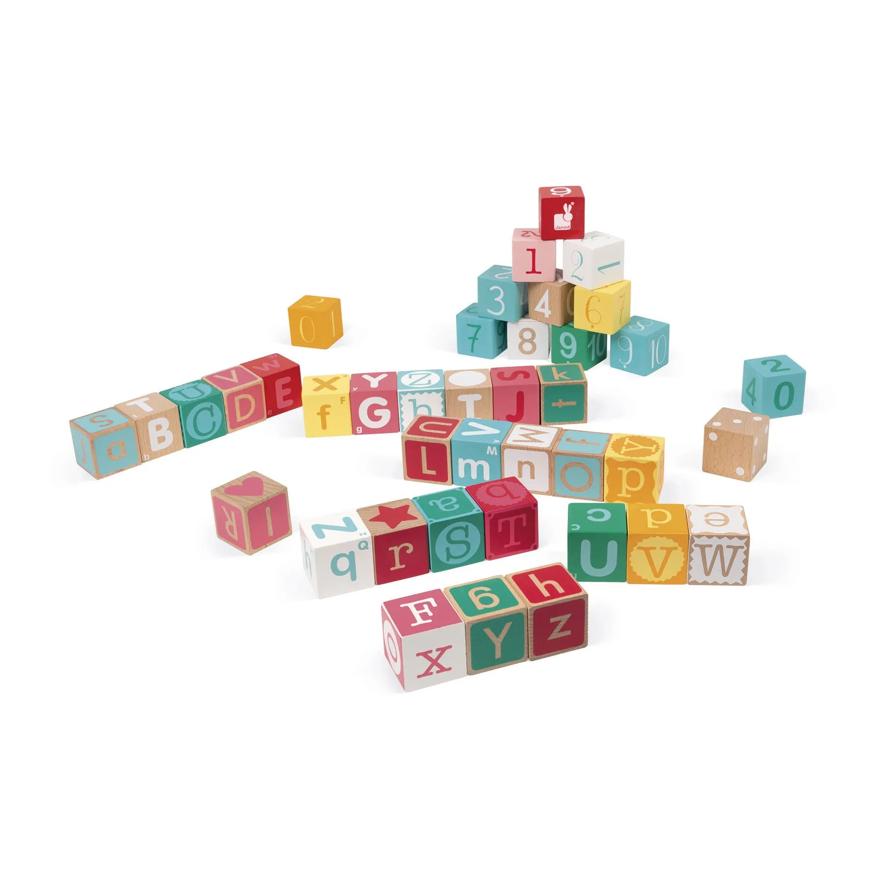 Janod Kubix 40 Letter   Number Blocks