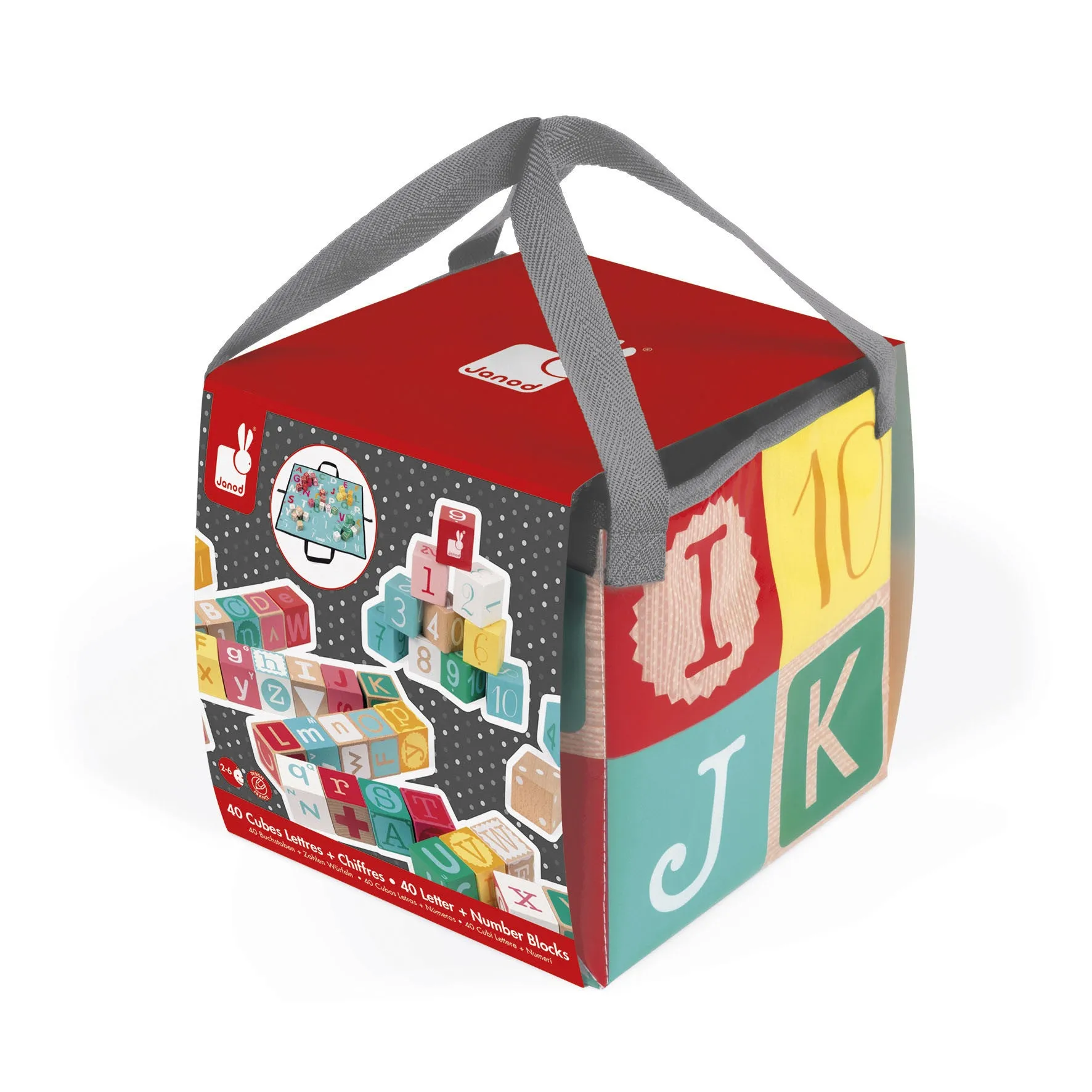 Janod Kubix 40 Letter   Number Blocks