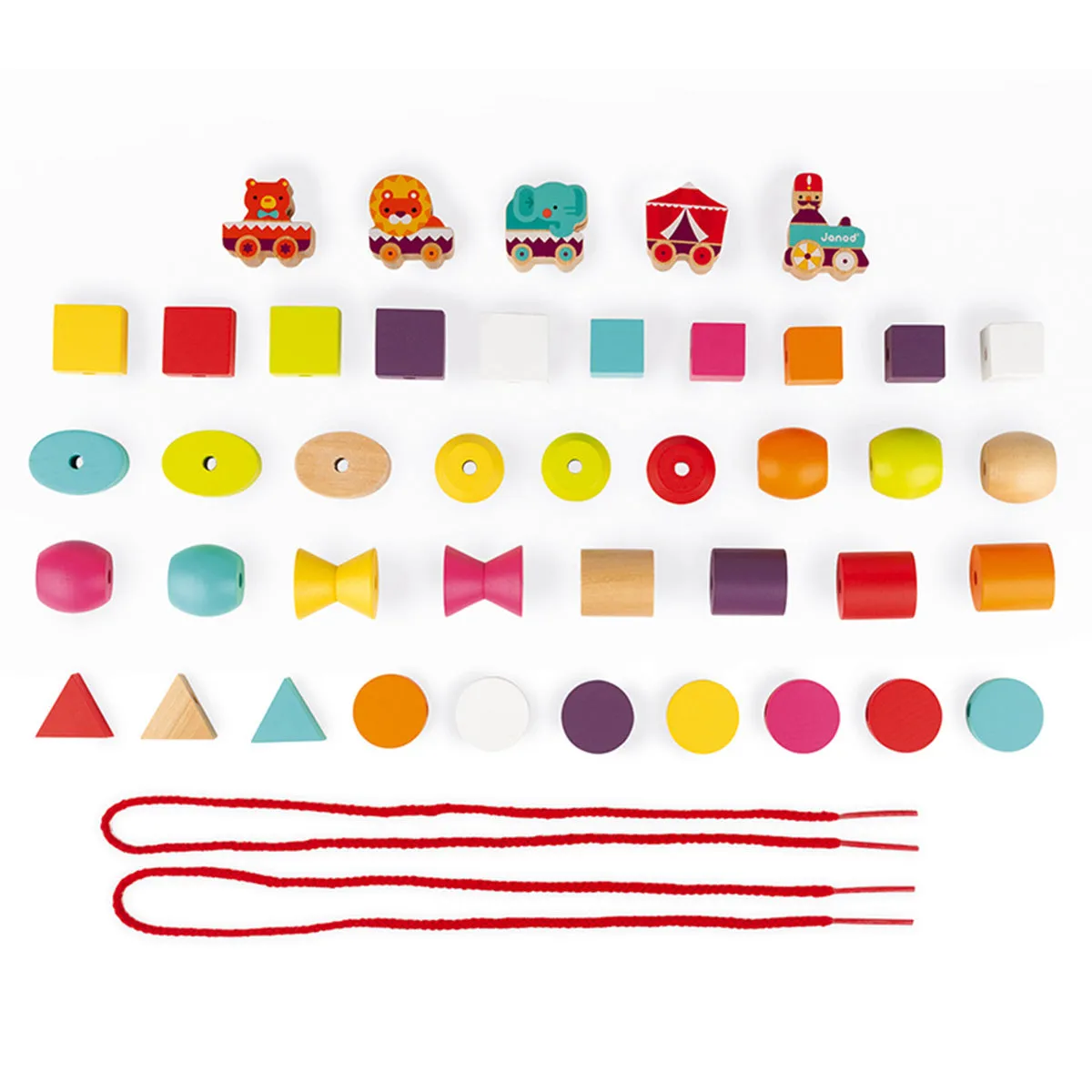 Janod Stringable Circus-Themed Beads
