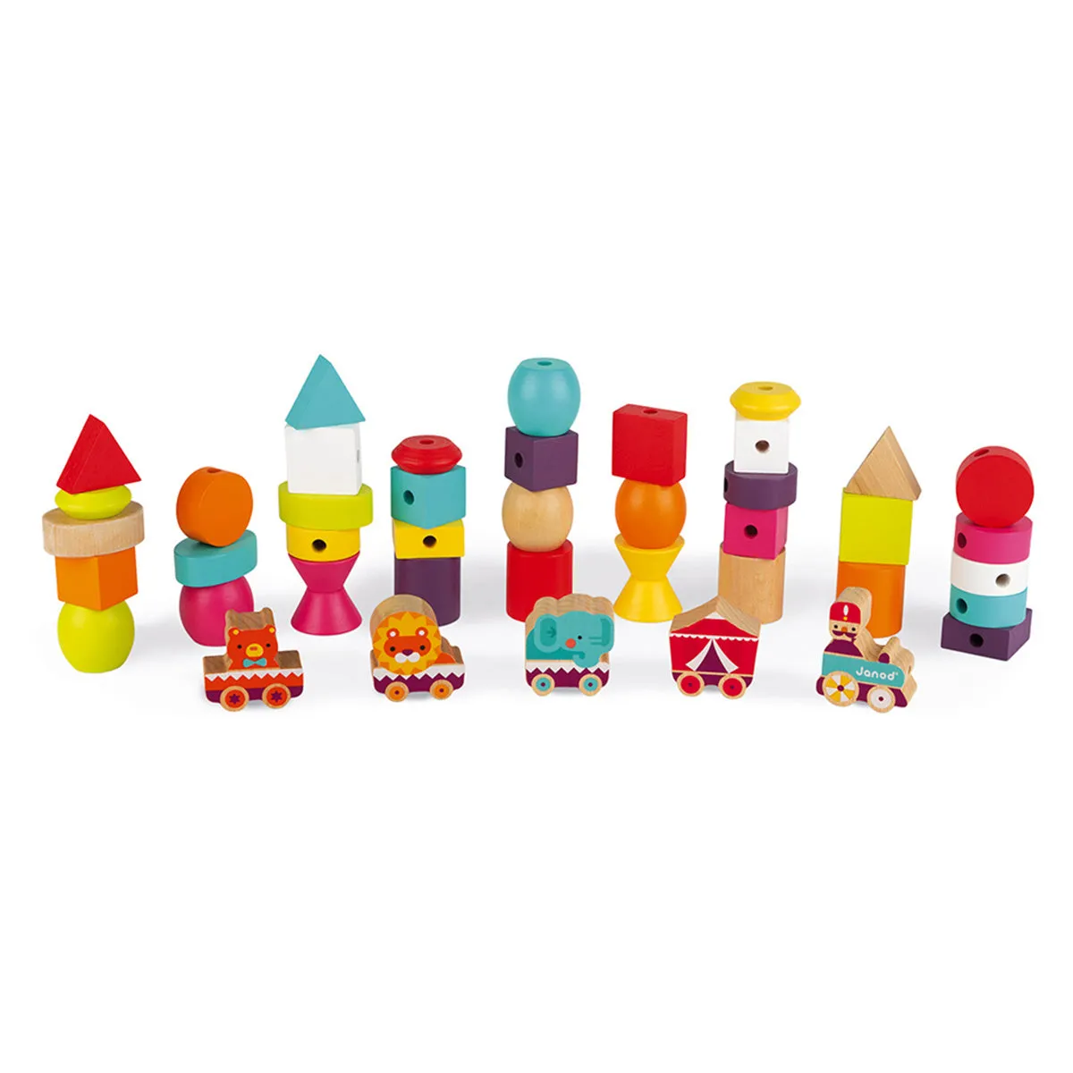 Janod Stringable Circus-Themed Beads